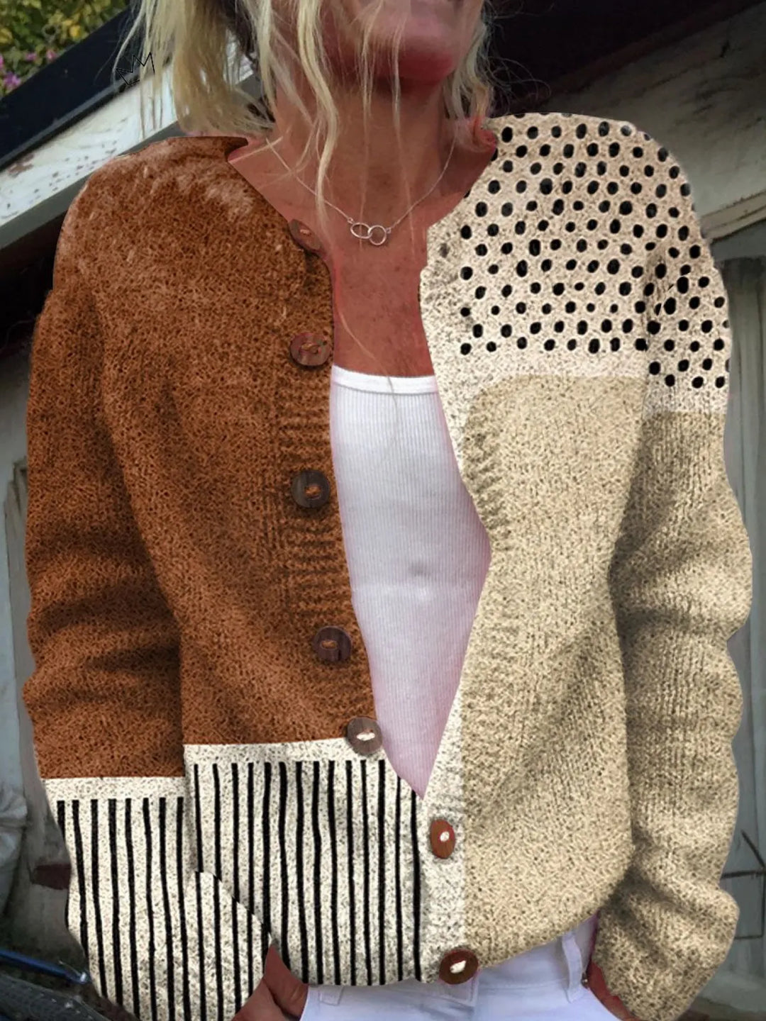 Amaya Women's Polka Dot Cardigan Sweater