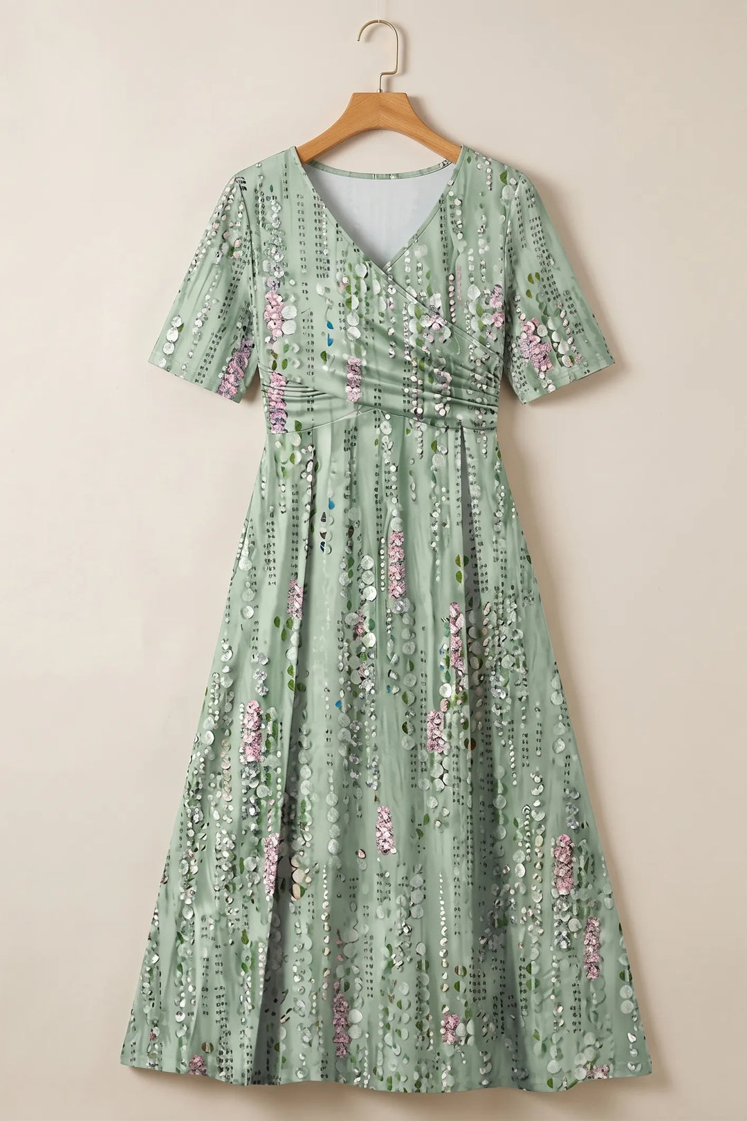 April Women's V-Neck Floral Midi Dress