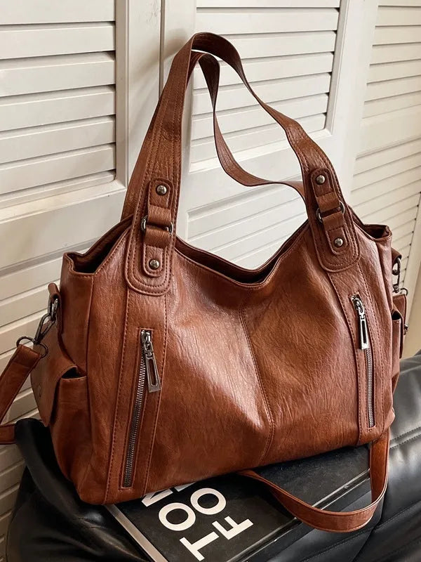 Audra Women's Zip-Up Leather Hobo Bag