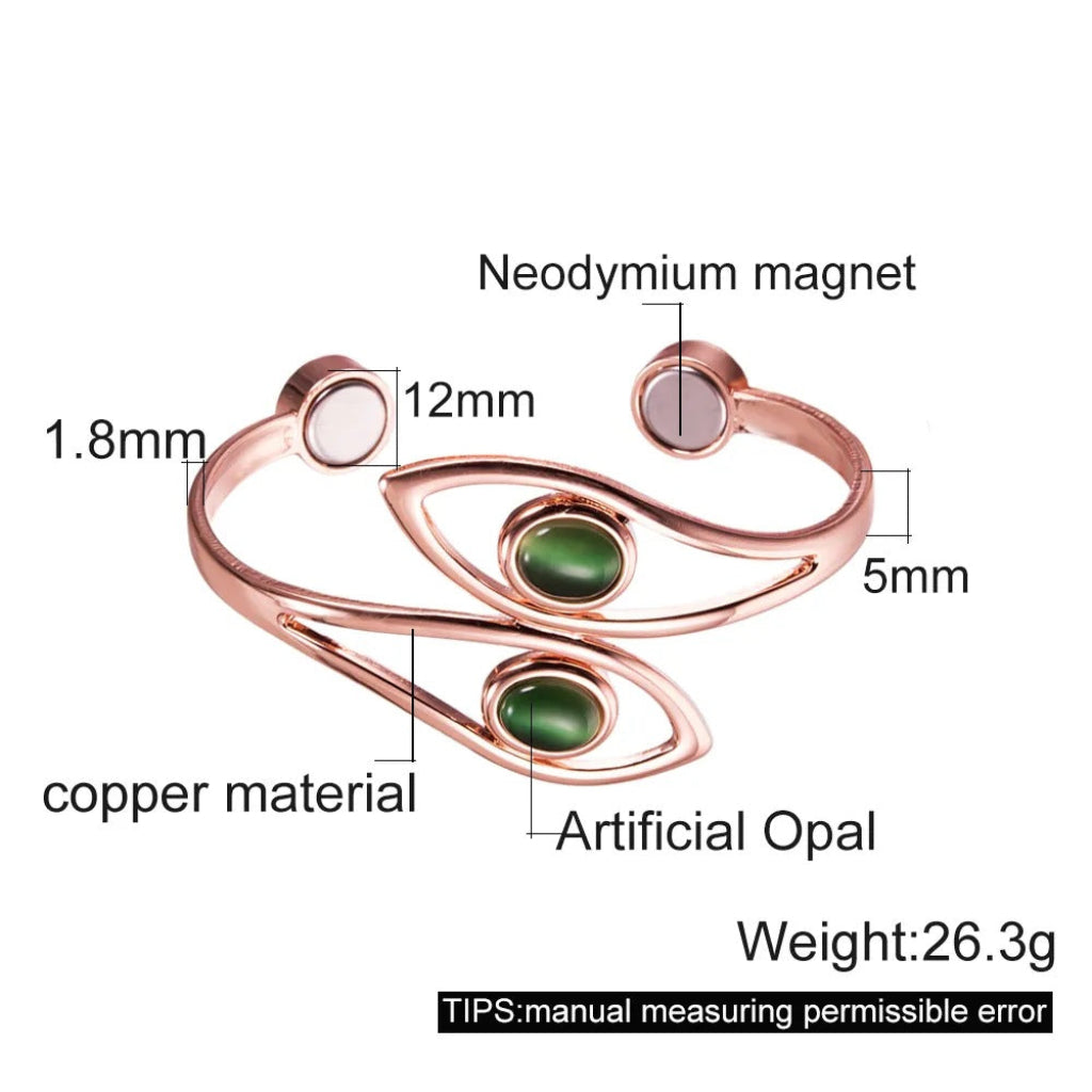 Womens Pure Copper Opal Magnetic Bracelet