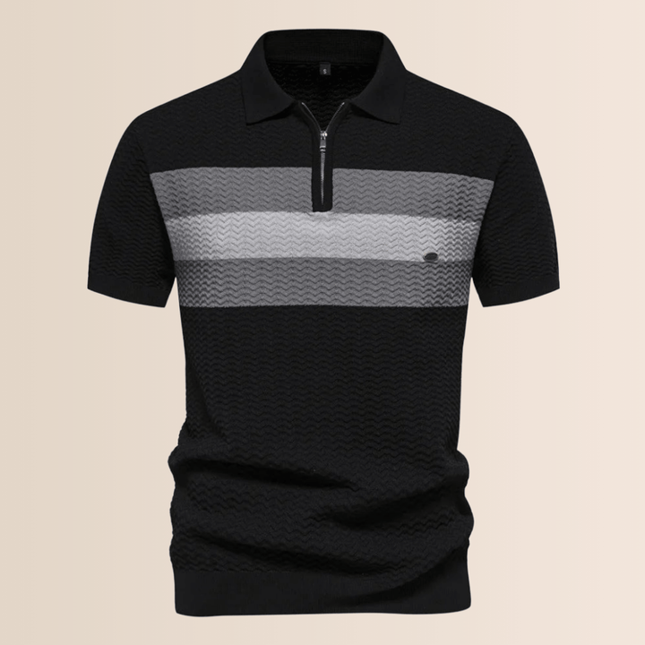 Striped Knit Design Polo Shirt for Men