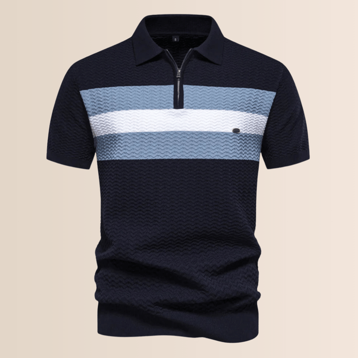 Striped Knit Design Polo Shirt for Men