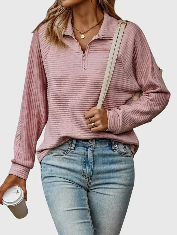 Brunna Women's Ribbed Knit Half-Zip Sweater