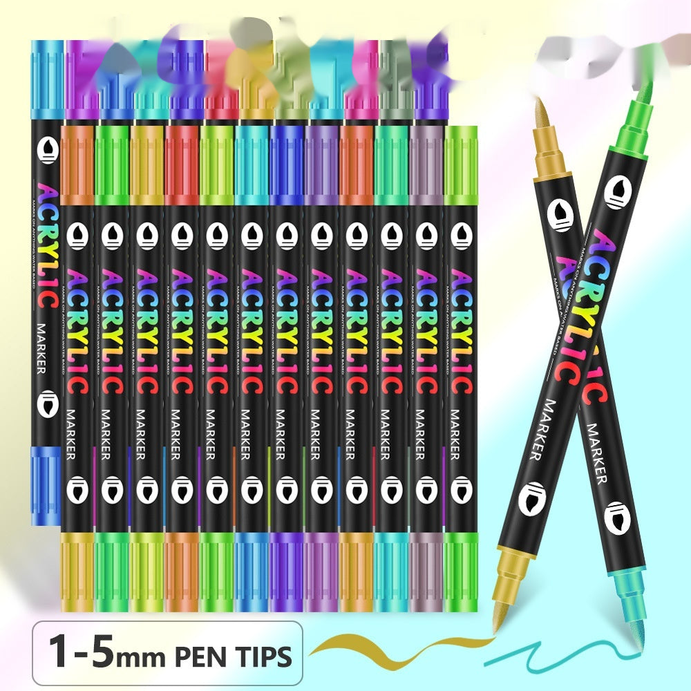Double-headed Two-color Acrylic Marker Pen Children&