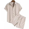 Men's Relaxed Fit Button Shirt and Shorts Set