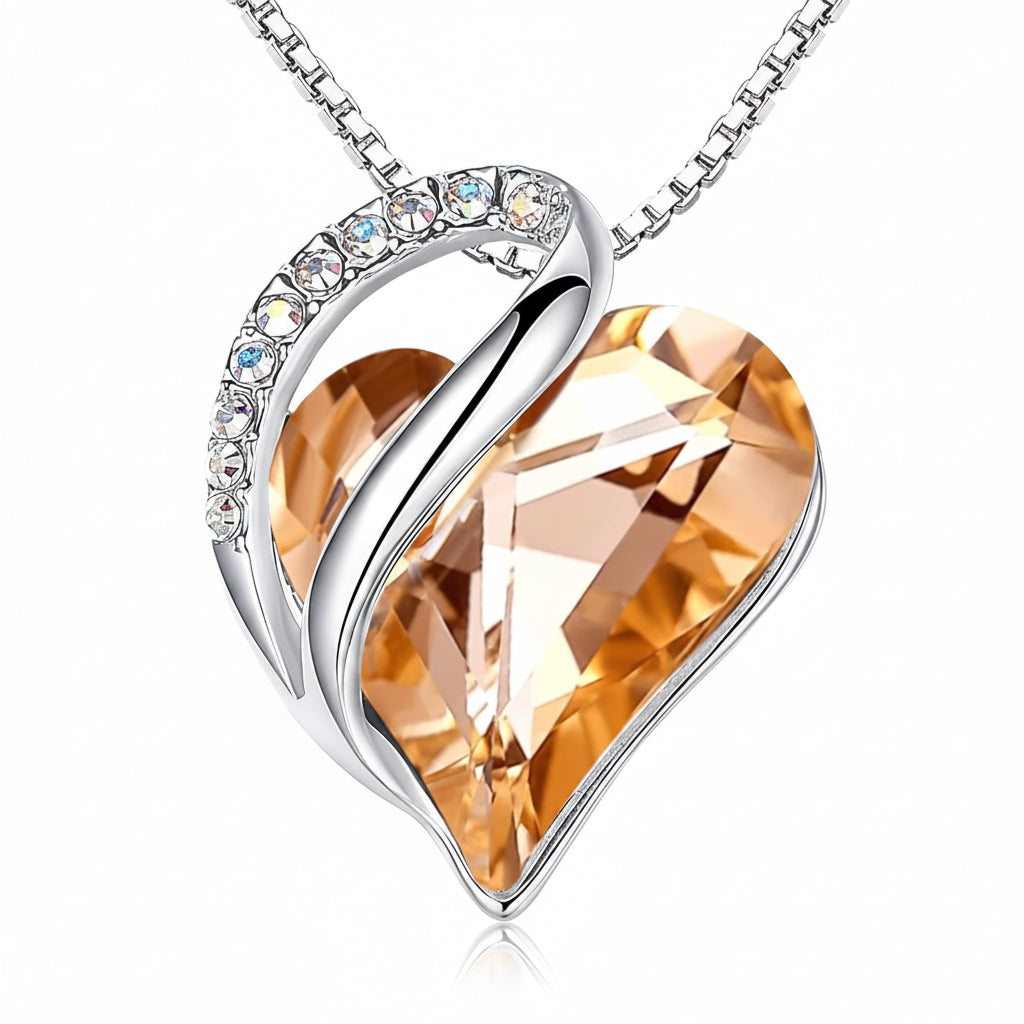 Geometric Heart Of The Ocean Crystal Necklace High-End