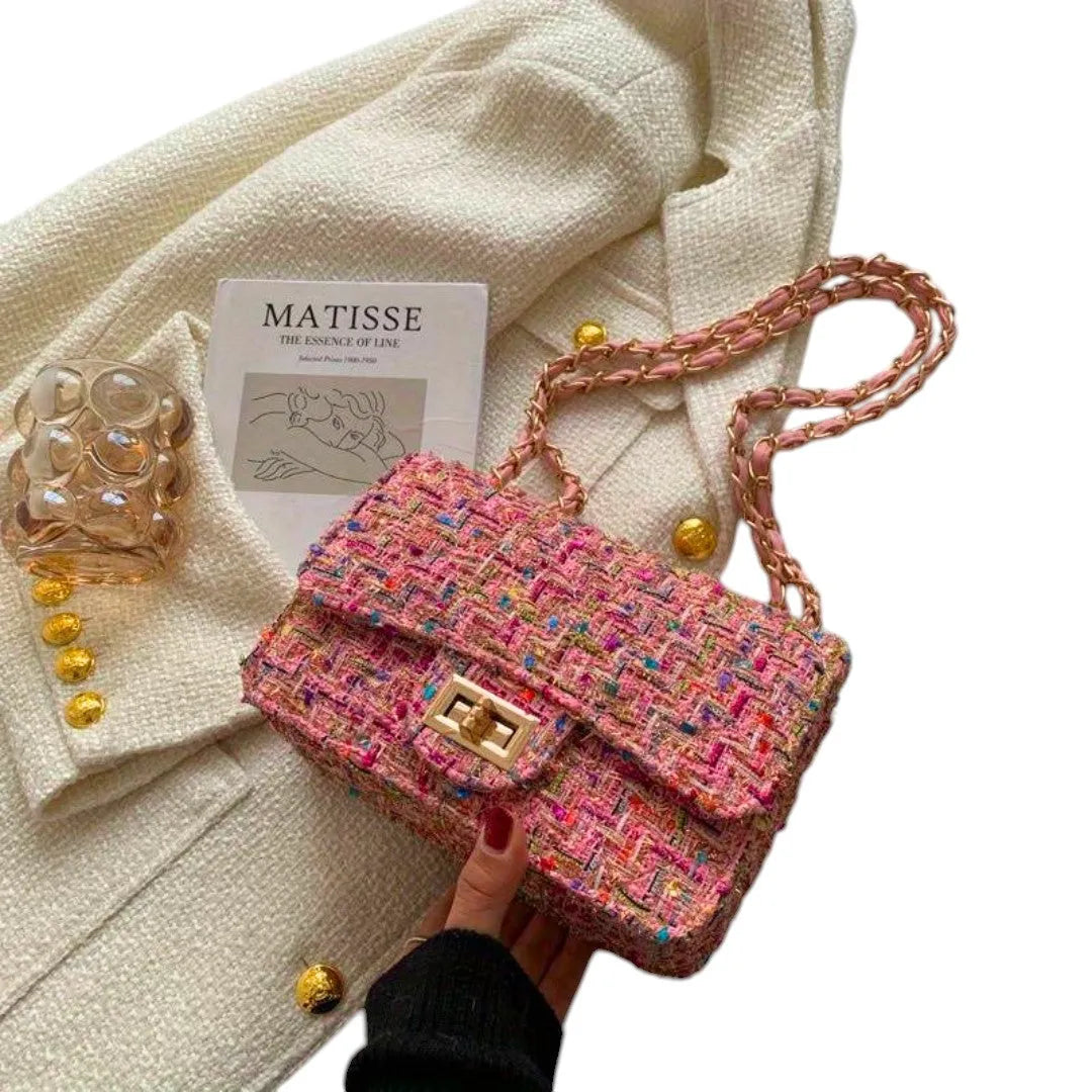 Cecilia Women's Tweed Chain Shoulder Bag