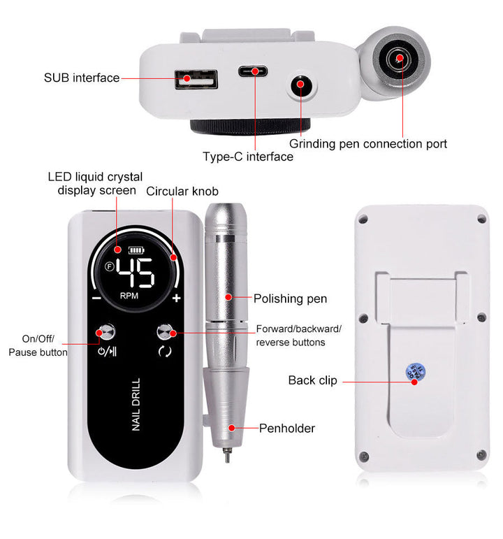 Rechargeable Electric Nail Drill
