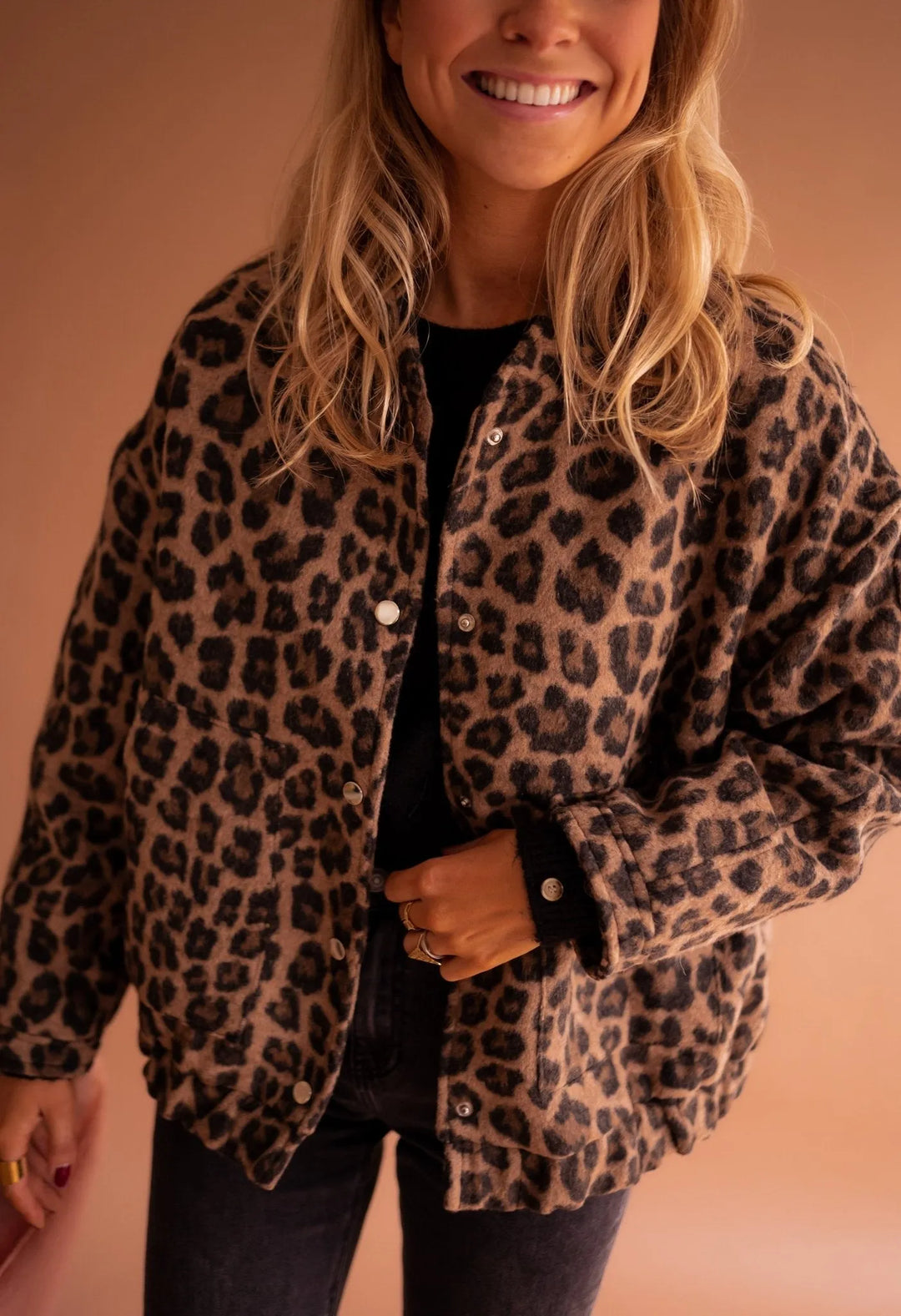 Emmaline Women's Leopard Print Bomber Jacket