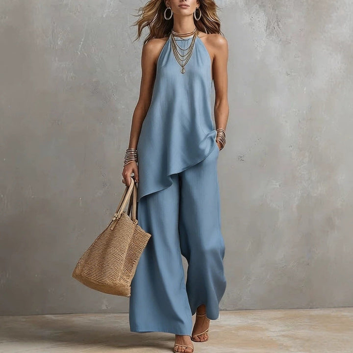 Sleeveless Suits Casual Crew Neck Vest And Long Pants Set Two Piece Lounge Outfit For Women