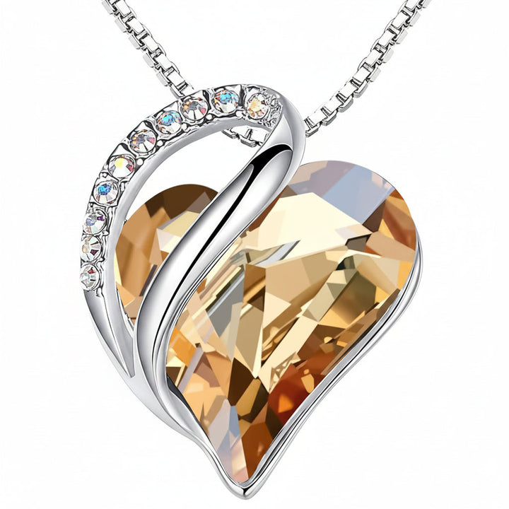 Geometric Heart Of The Ocean Crystal Necklace High-End