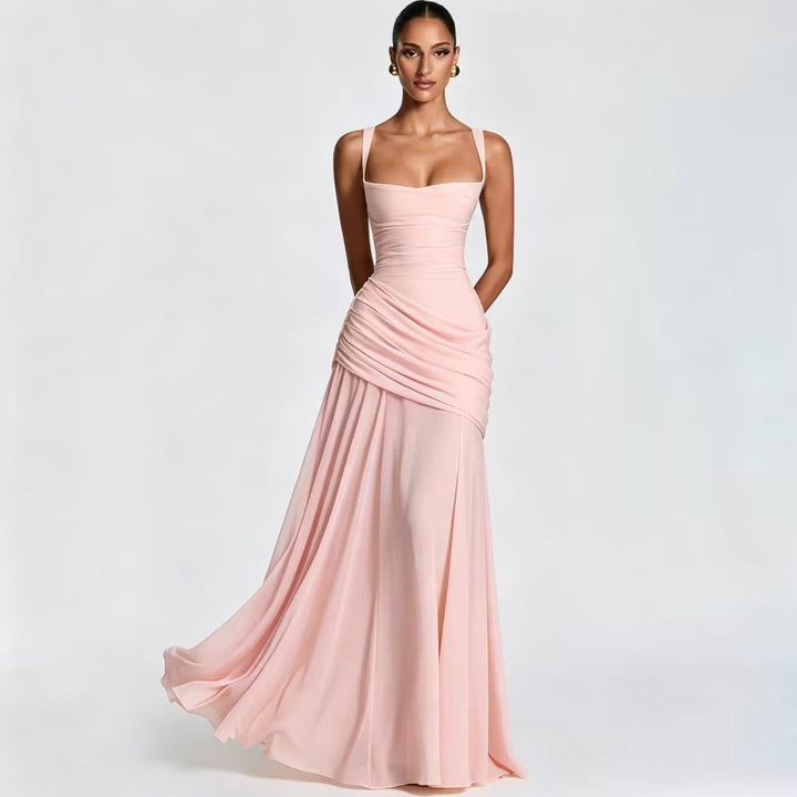 Casual Long-Sleeve Slim-Fit Minimalist Slip Long Slim-Fit Solid Color Sheath Dress