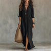 Long-sleeve Maxi Dress Side Slit