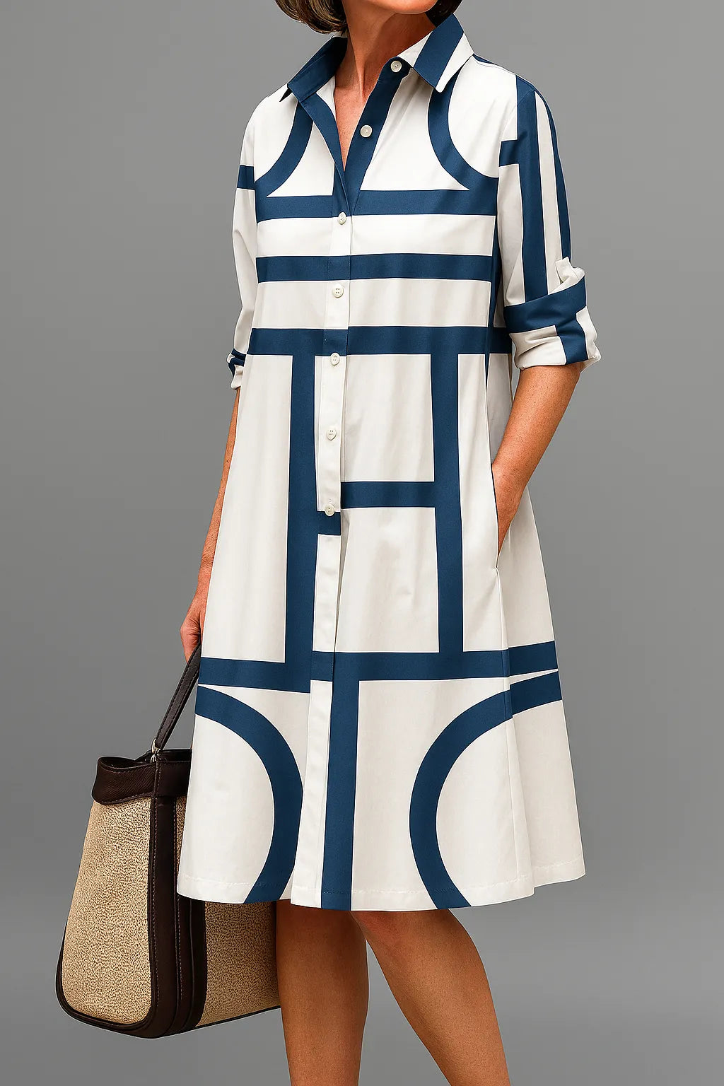 Gardenia Women's Button-Down Midi Shirt Dress