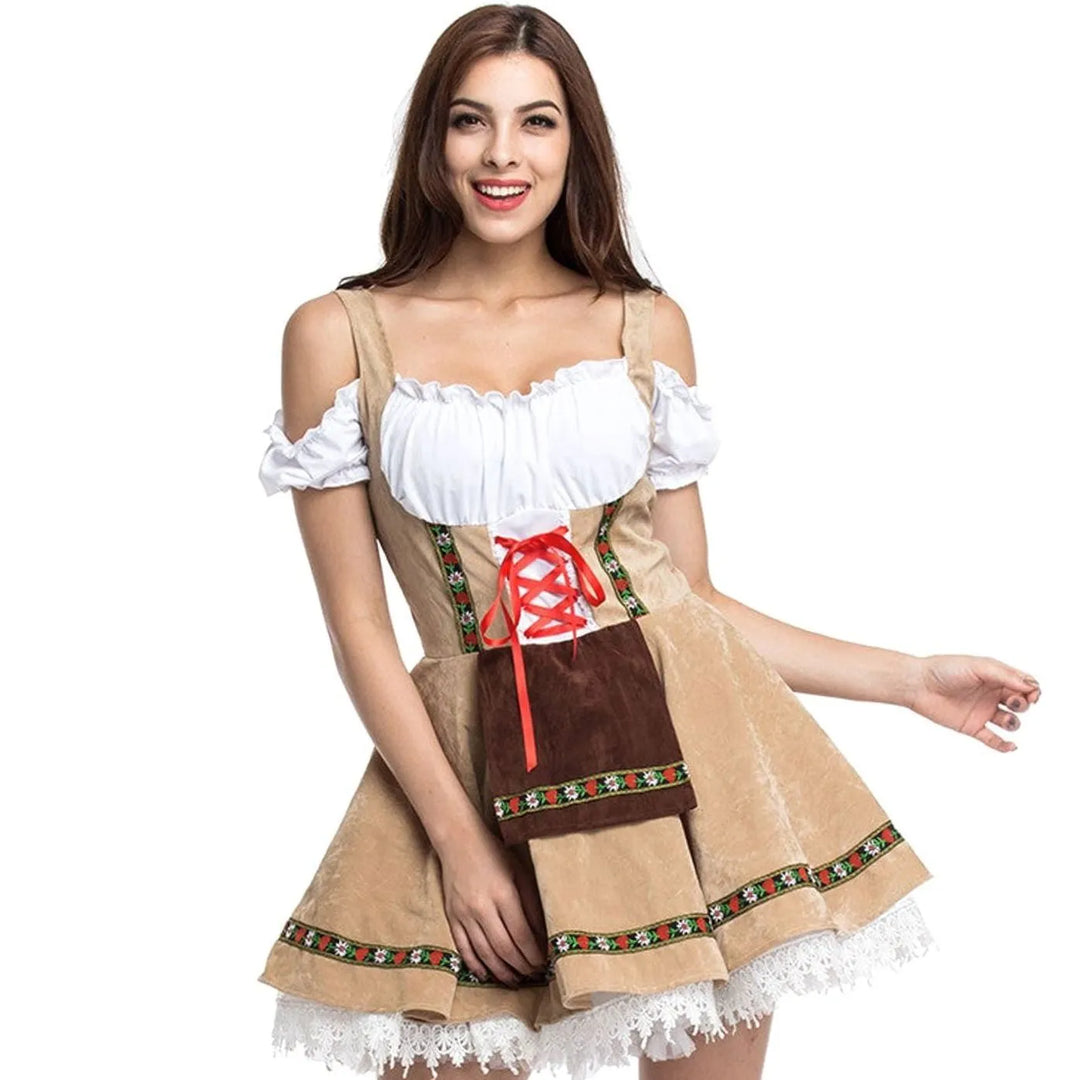 Gwen Women's Off-Shoulder Lace-Up Dirndl Dress