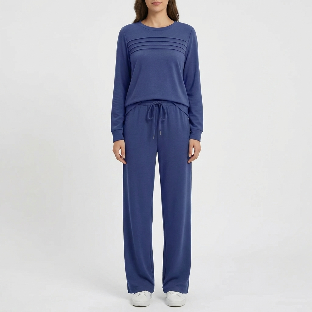 Mock Neck Long-Sleeve Lounge Set