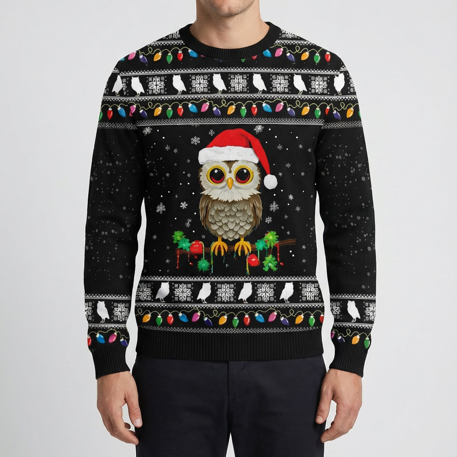 Festive Frog Graphic Holiday Sweater for Men