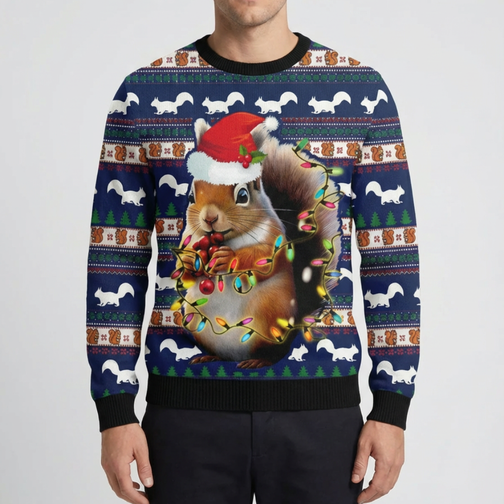 Festive Frog Graphic Holiday Sweater for Men