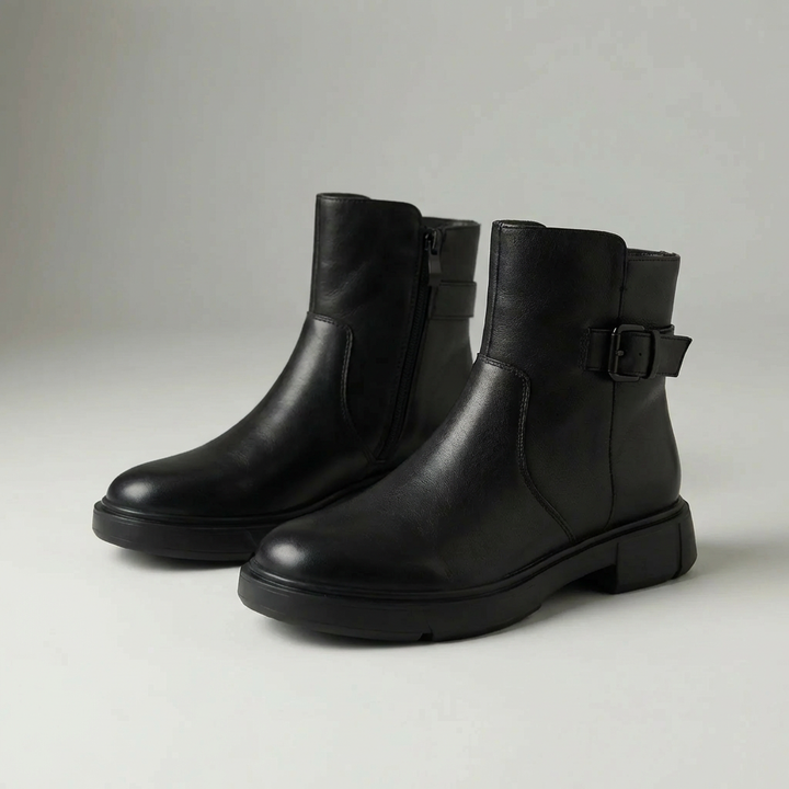 Vintage-Inspired Mid-Ankle Block Heel Boot for Women