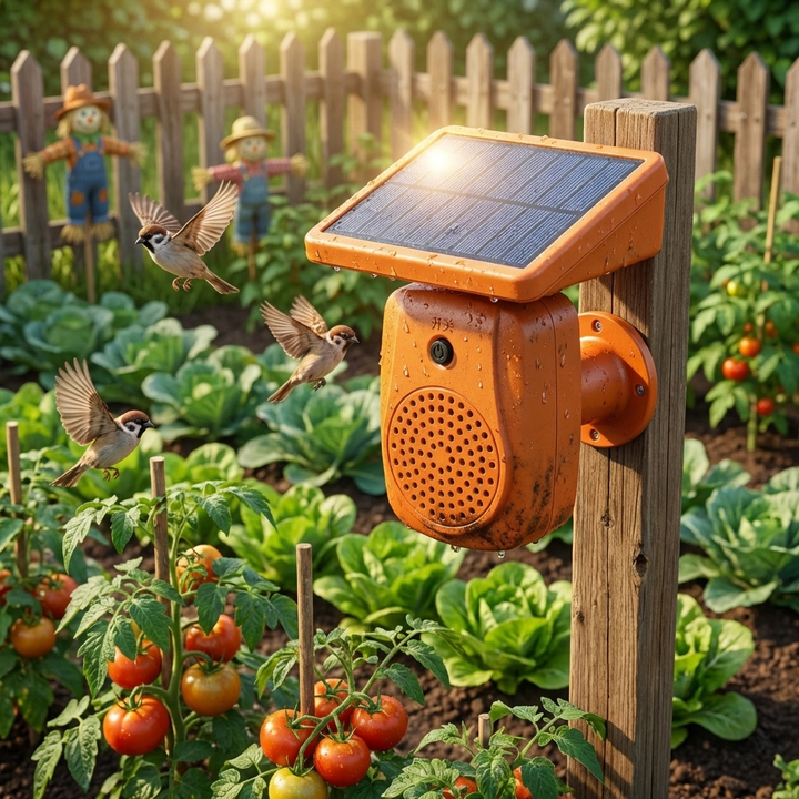 Solar-Powered Rotating Bird Deterrent
