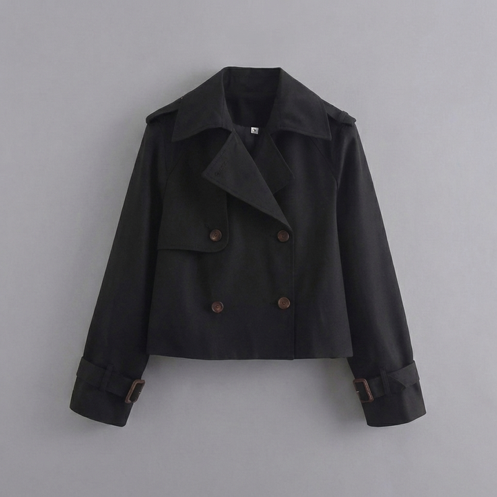Cropped Double Buttons Jacket for Women