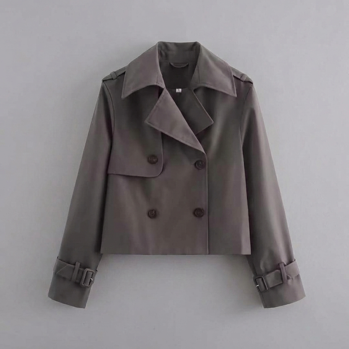Cropped Double Buttons Jacket for Women