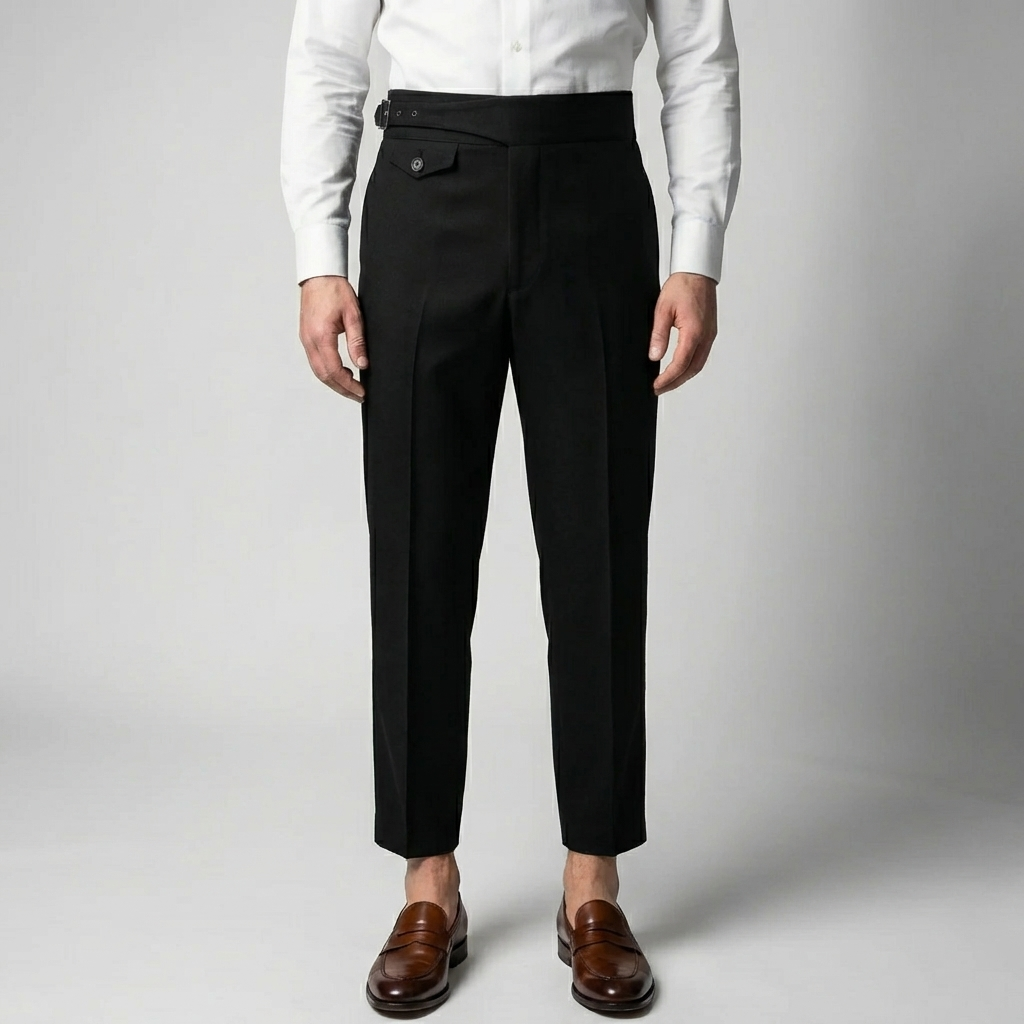 Pleated Straight-Leg Trousers for Men