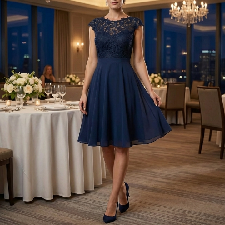 Lace Bodice Sleeveless Mini Dress