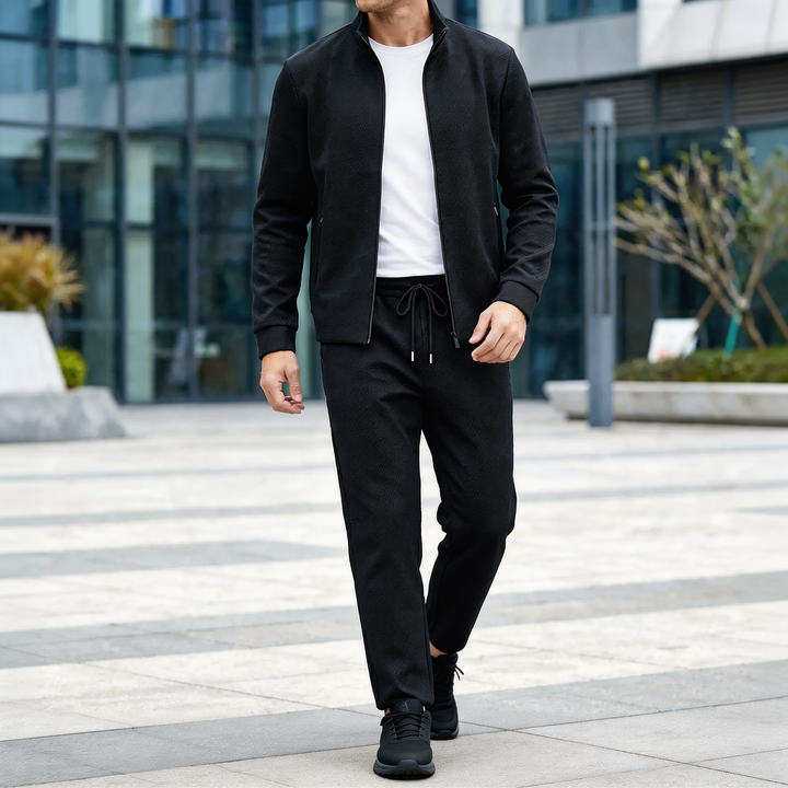 Zip-Up Jacket And Tapered Pants Set
