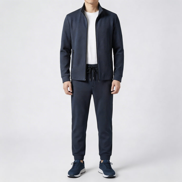 Zip-Up Jacket And Tapered Pants Set