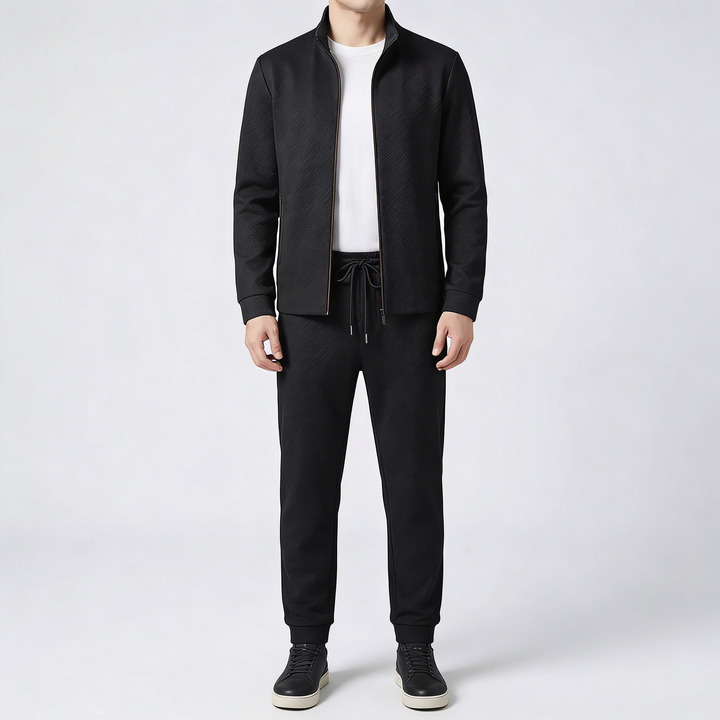 Zip-Up Jacket And Tapered Pants Set