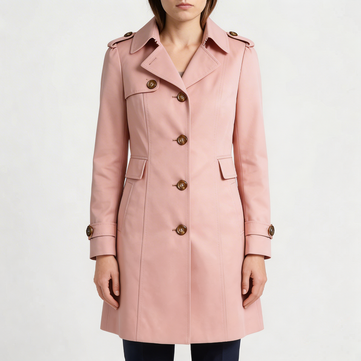 Mid-Length Single-Breasted Trench Coat