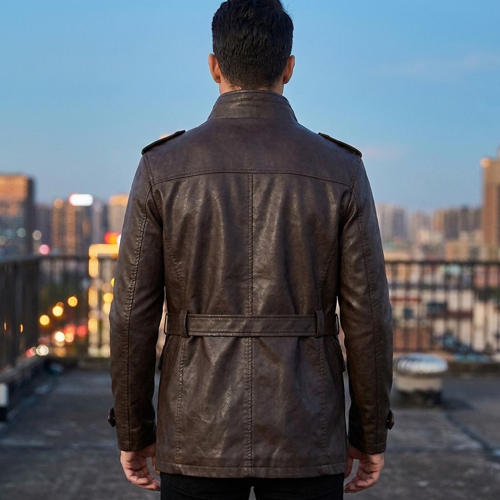 Long Leather Coat for Men
