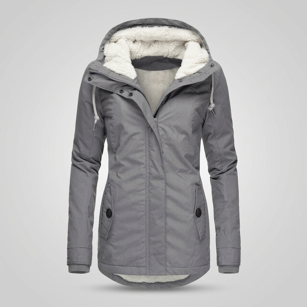 Mid-Length Hooded Winter Coat For Women