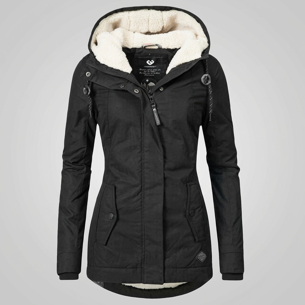 Mid-Length Hooded Winter Coat For Women