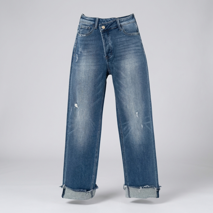 Comfortable High-Waisted Denim Pants