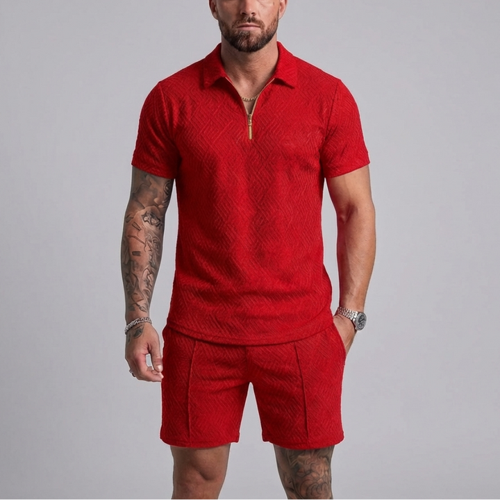 Casual Zipper Collar Summer Tracksuit Outfit