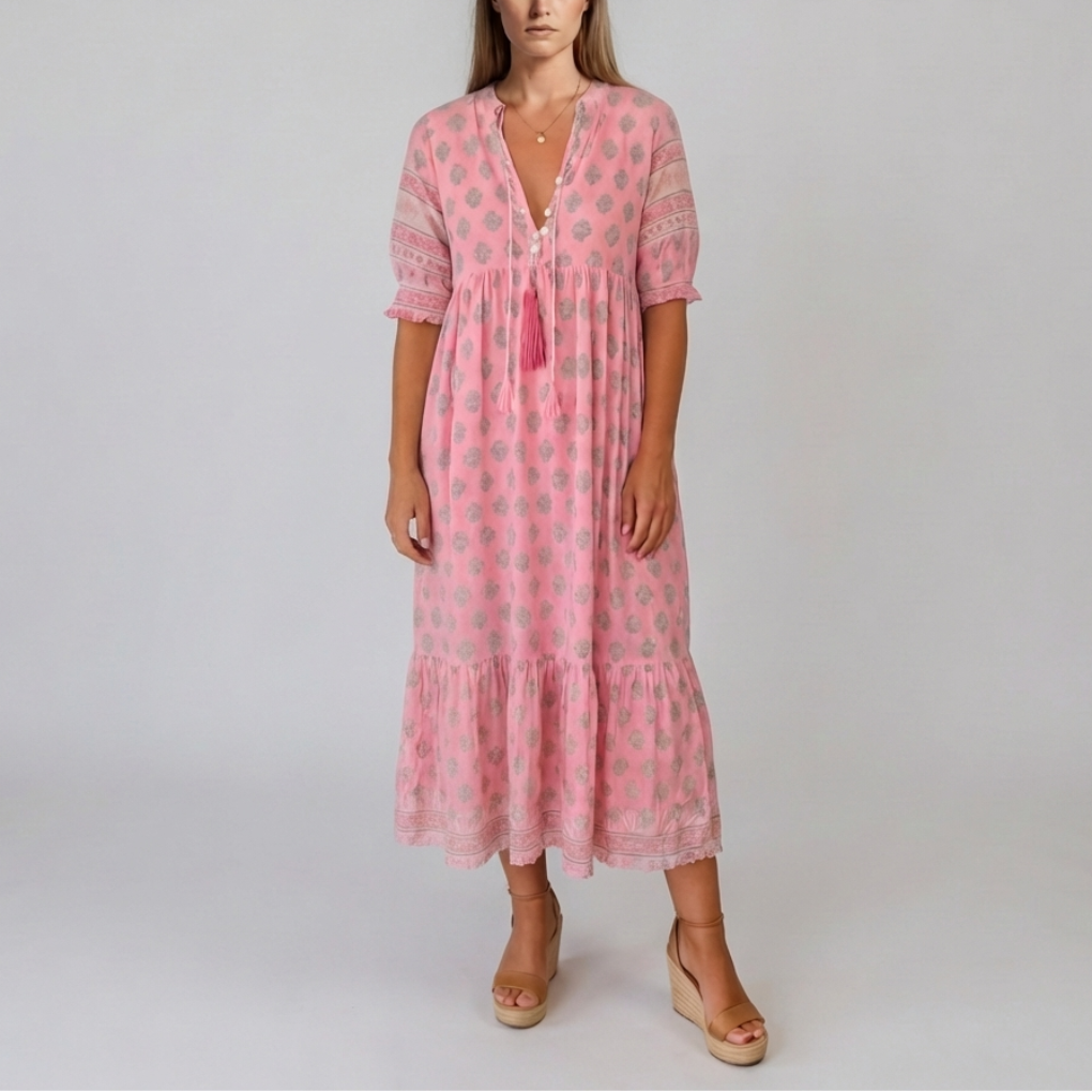 Bohemian Lantern Sleeve Dress