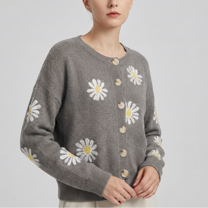 Floral Knit Sweater for Women