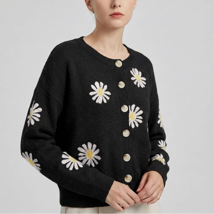Floral Knit Sweater for Women
