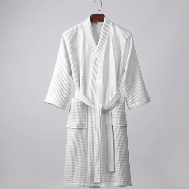 Lightweight Waffle Cotton Terry Couple Bathrobe