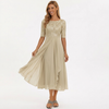 Lace Bodice Flowy Midi Dress