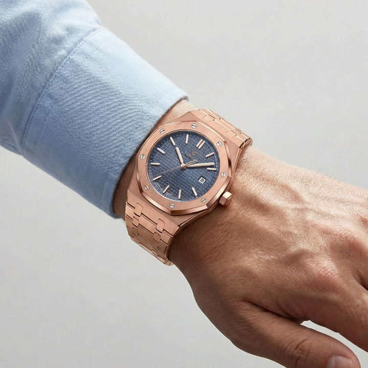 Octagonal Case Quartz Watch for Men