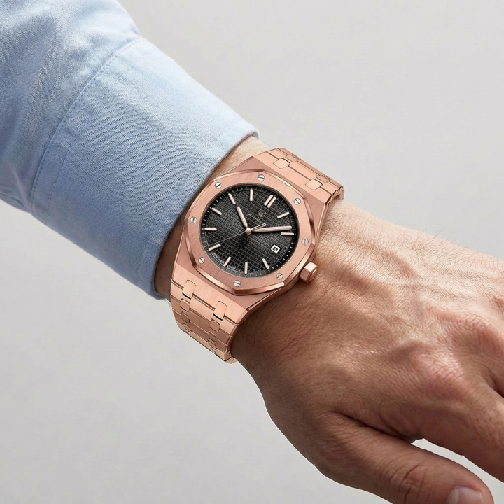 Octagonal Case Quartz Watch for Men