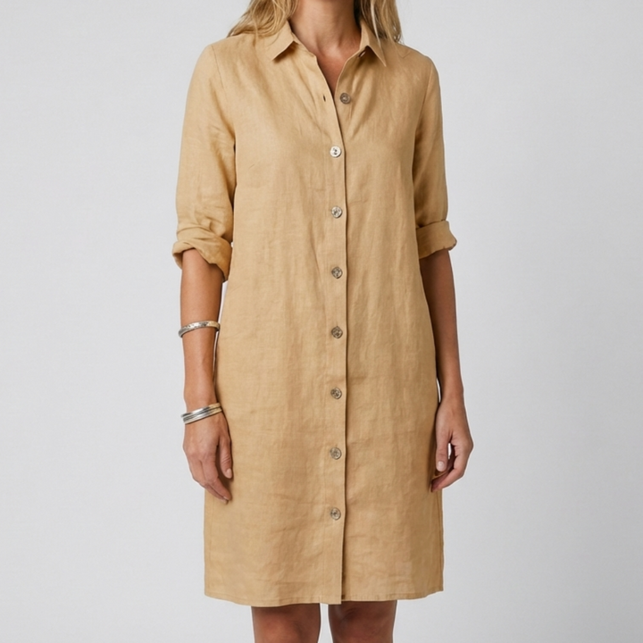 Casual Summer Linen Midi Dress