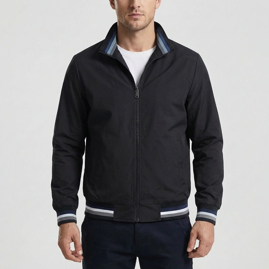 Full-Zip Casual Bomber Jacket for Men