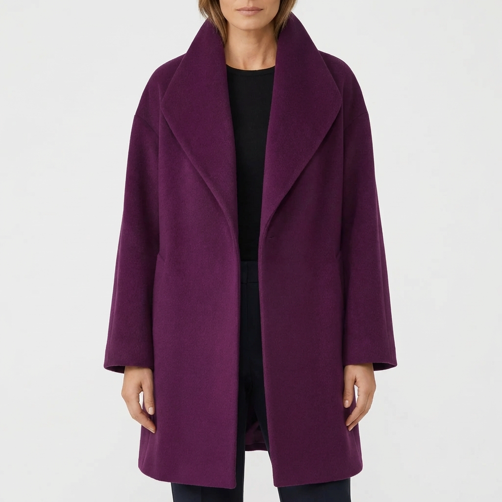 Wide-Collar Hip-Length Jacket for Women