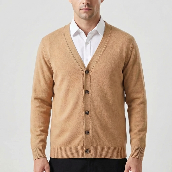 Velnox - V-Neck Button-Front Men's Cardigan