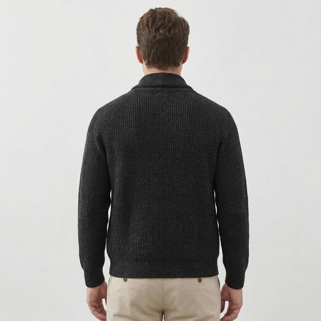 Shawl Collar Button-Front Cardigan for Men