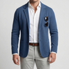 Lapel Collar Knit Blazer For Men